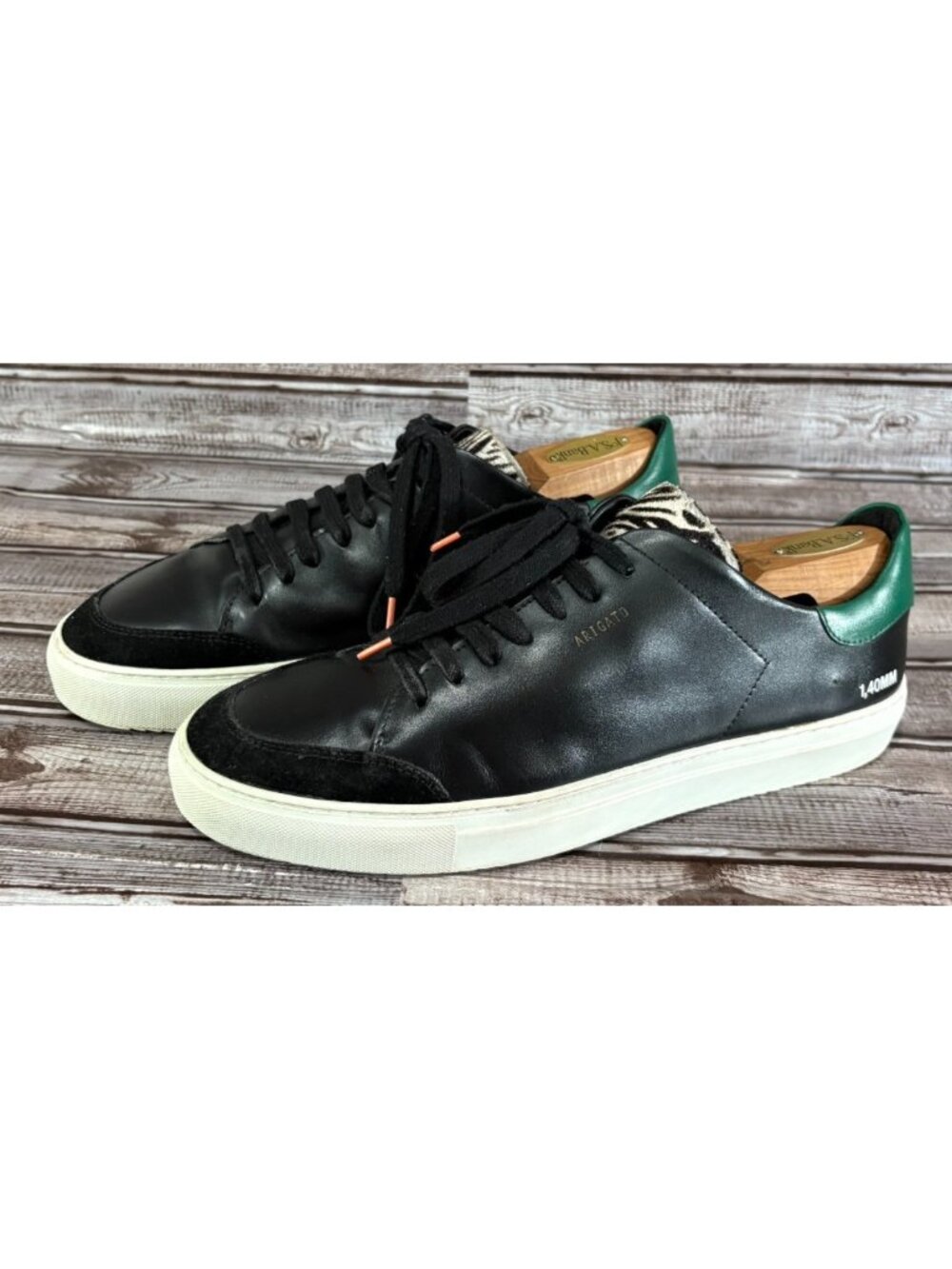 AXEL ARIGATO Clean 90 Leather Sneakers size 45 US 11 color black / green /zebra